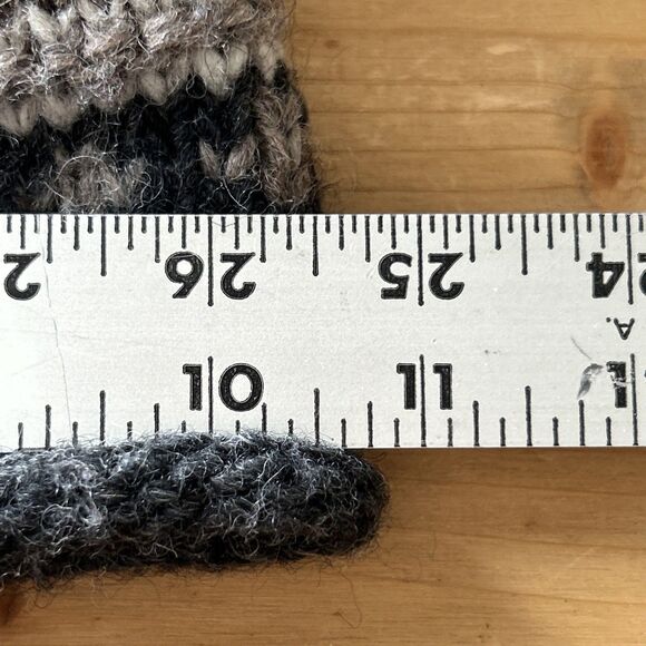 Everest Designs Skull Cap Brown/Charcoal Fair Isle Wool Lined Beanie Hat Nepal - Picture 10 of 11